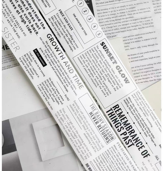 Black White Retro Text Die‑Cut Tape