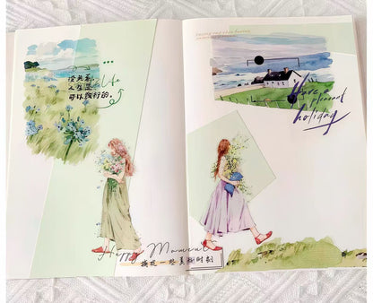 Mountain River Cottage Scenery Die‑Cut Tape