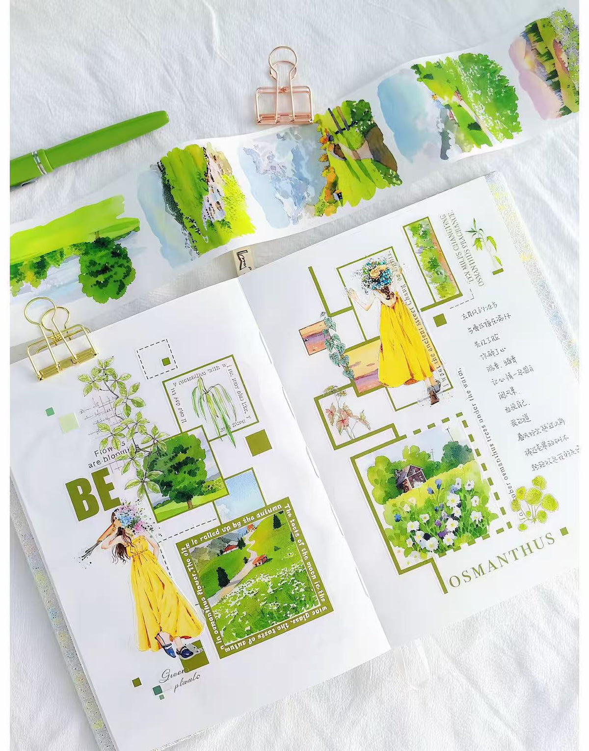 Mountain River Cottage Scenery Die‑Cut Tape