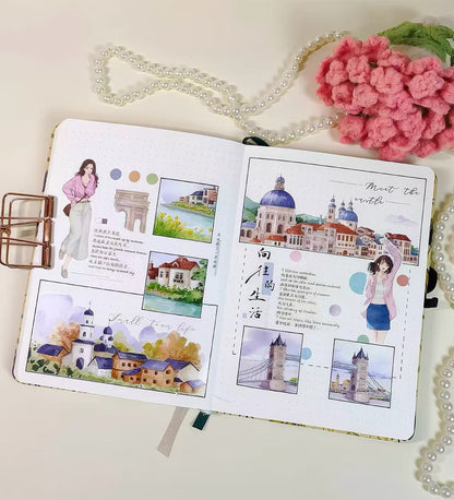 Romantic Architecture Scenery Die‑Cut Tape