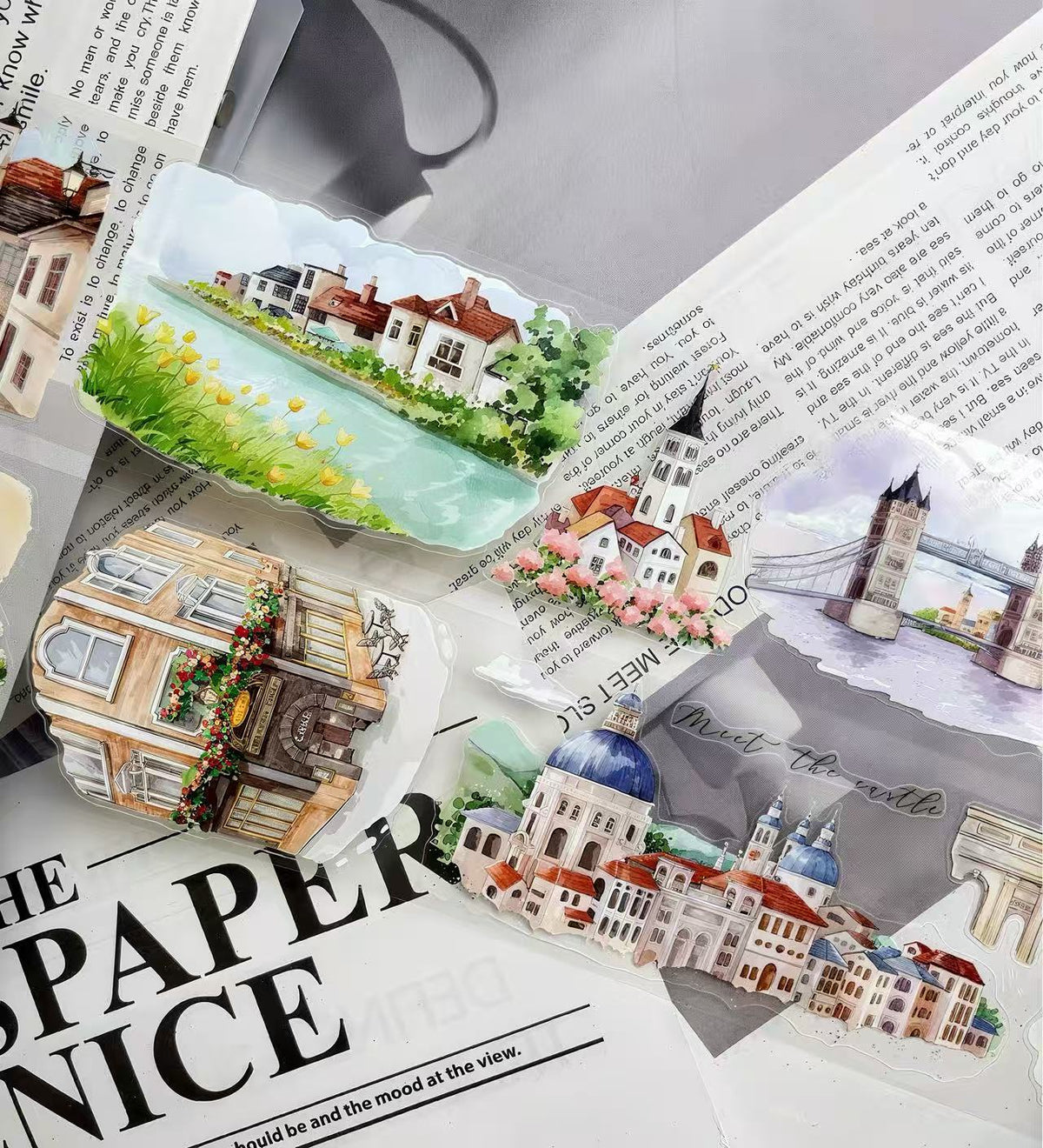 Romantic Architecture Scenery Die‑Cut Tape