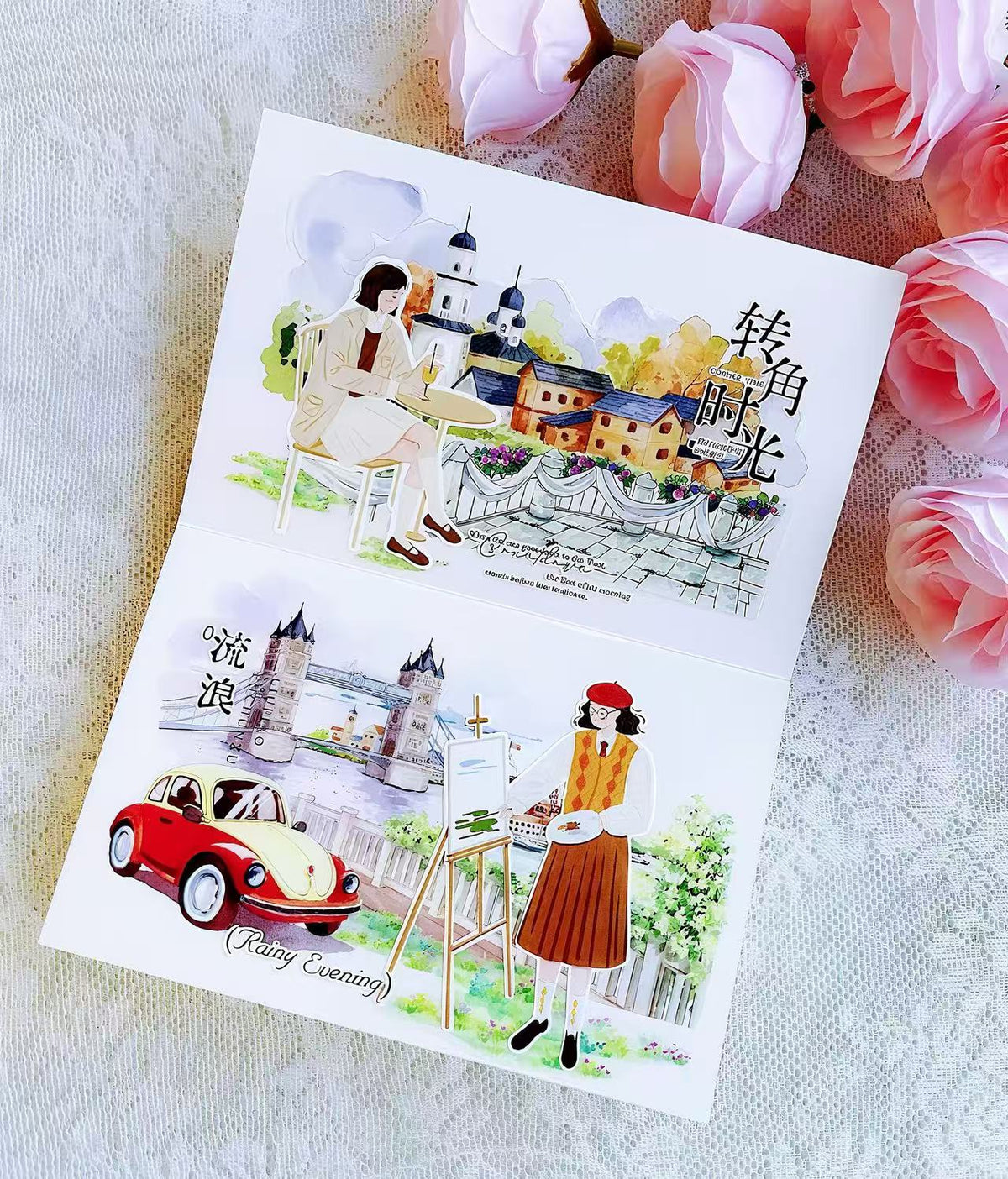 Romantic Architecture Scenery Die‑Cut Tape