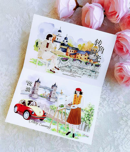 Romantic Architecture Scenery Die‑Cut Tape