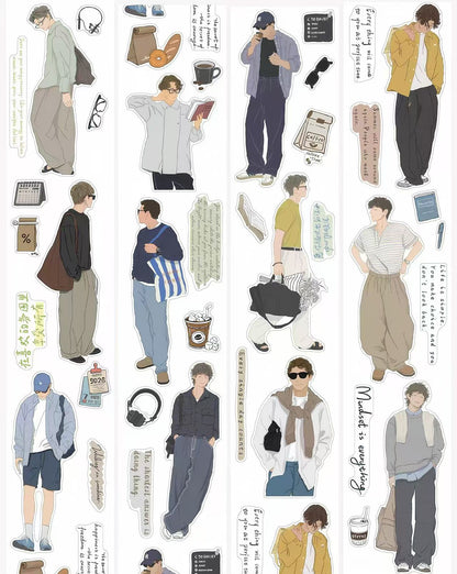 Modern Guy Daily Life Die‑Cut Tape