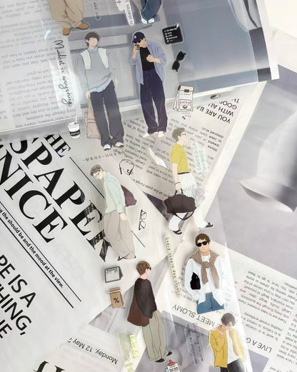 Modern Guy Daily Life Die‑Cut Tape