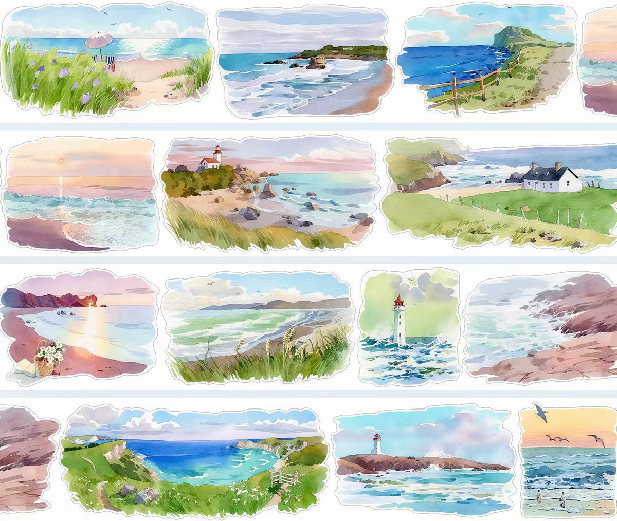 Sunset Ocean Coast View Die‑Cut PET Tape
