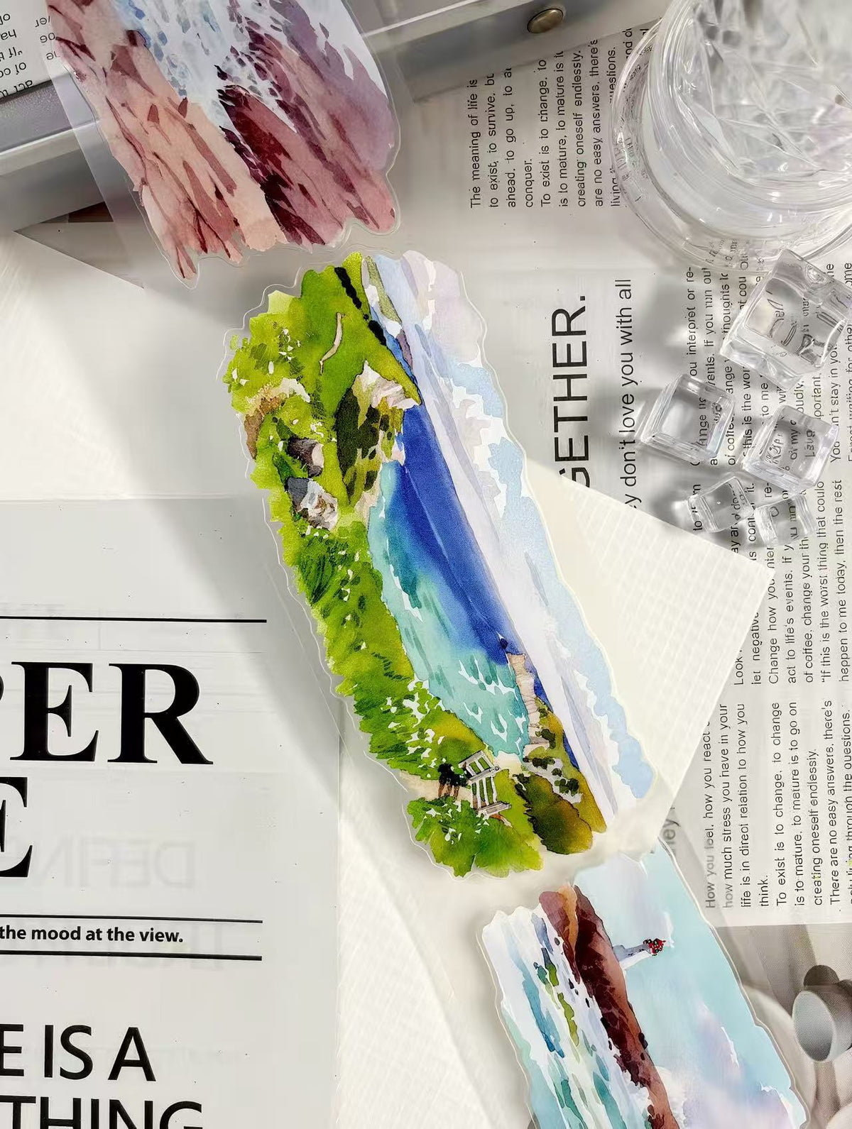 Sunset Ocean Coast View Die‑Cut PET Tape