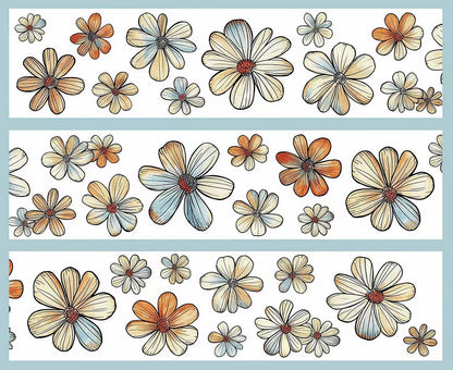 Sketch Style Wild Flower Die‑Cut PET Tape