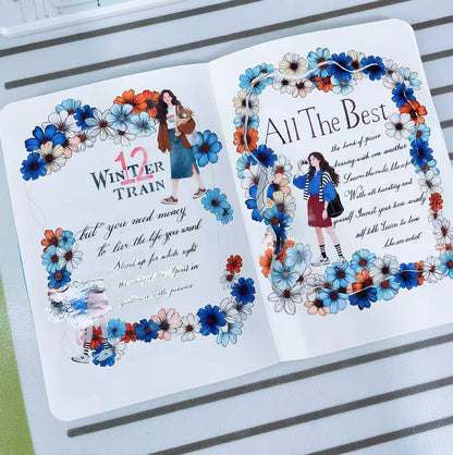 Blue Orange Mixed Daisy Flower Die‑Cut PET Tape