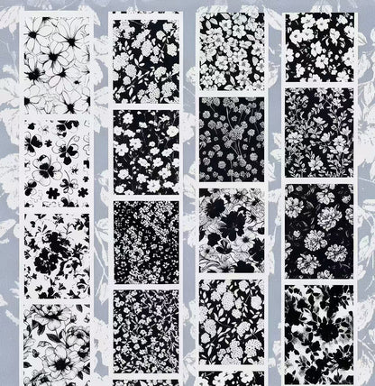 Black Background Flower Die‑Cut PET Tape
