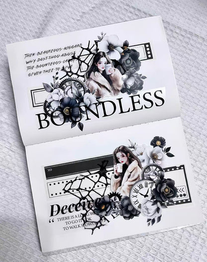 Gothic Floral Time Die‑Cut PET Tape