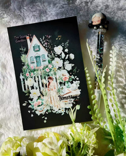 Soft Green Garden Window Girl Die‑Cut PET Tape