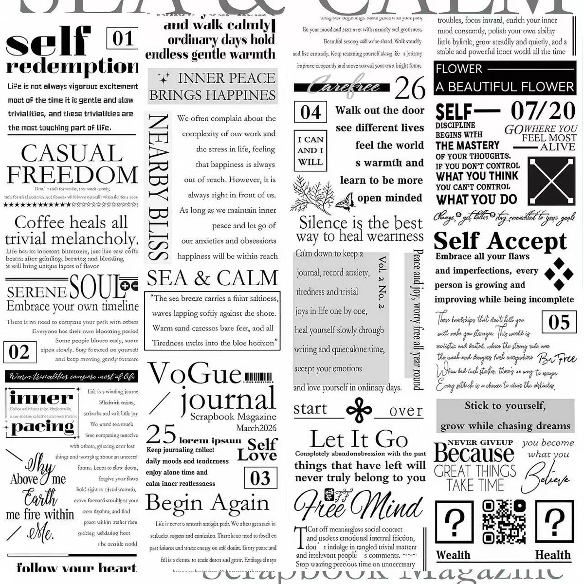 Collage Magazine Clipping Journal Washi Tape