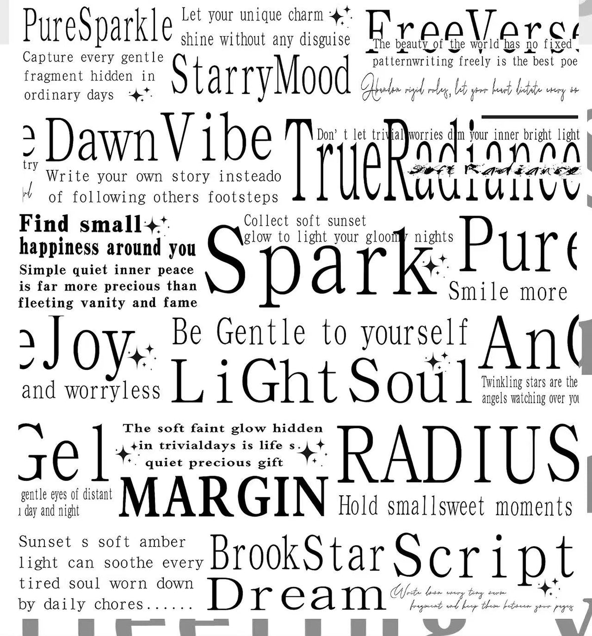 Black Art Font Journaling Tape