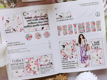 Pink Lily Floral Ribbon Die‑Cut PET Tape