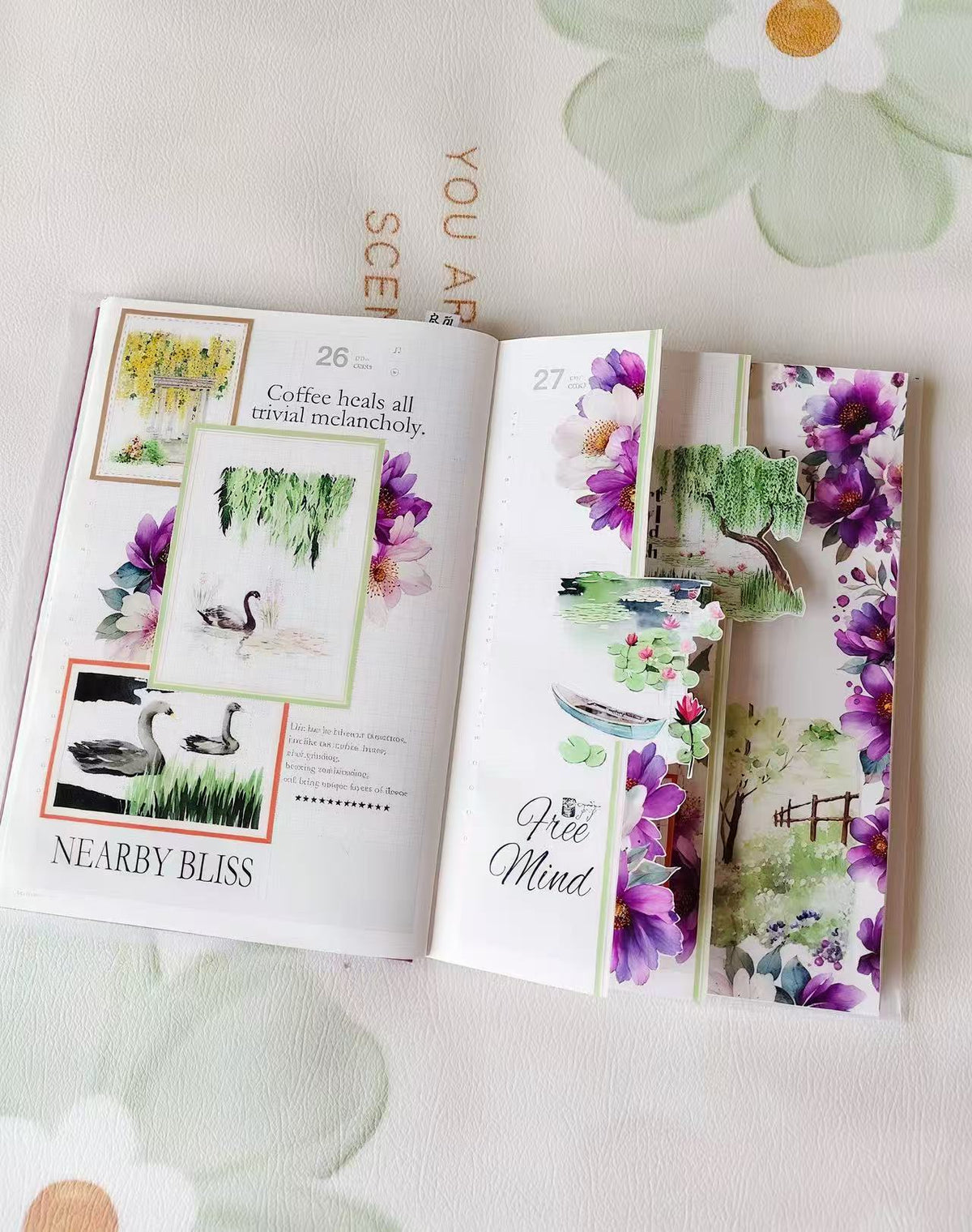 Country Lakeside Scenery Die‑Cut PET Tape