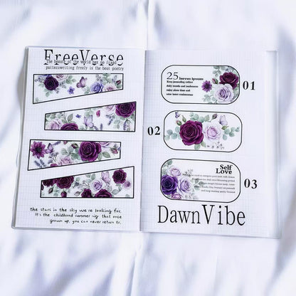 Purple Rose Butterfly Die‑Cut PET Tape