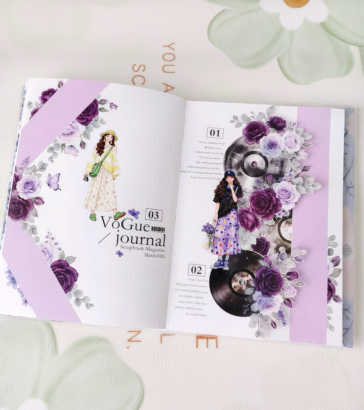 Purple Rose Butterfly Die‑Cut PET Tape