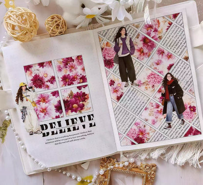 Trendy Casual Girls Character Die‑Cut PET Tape