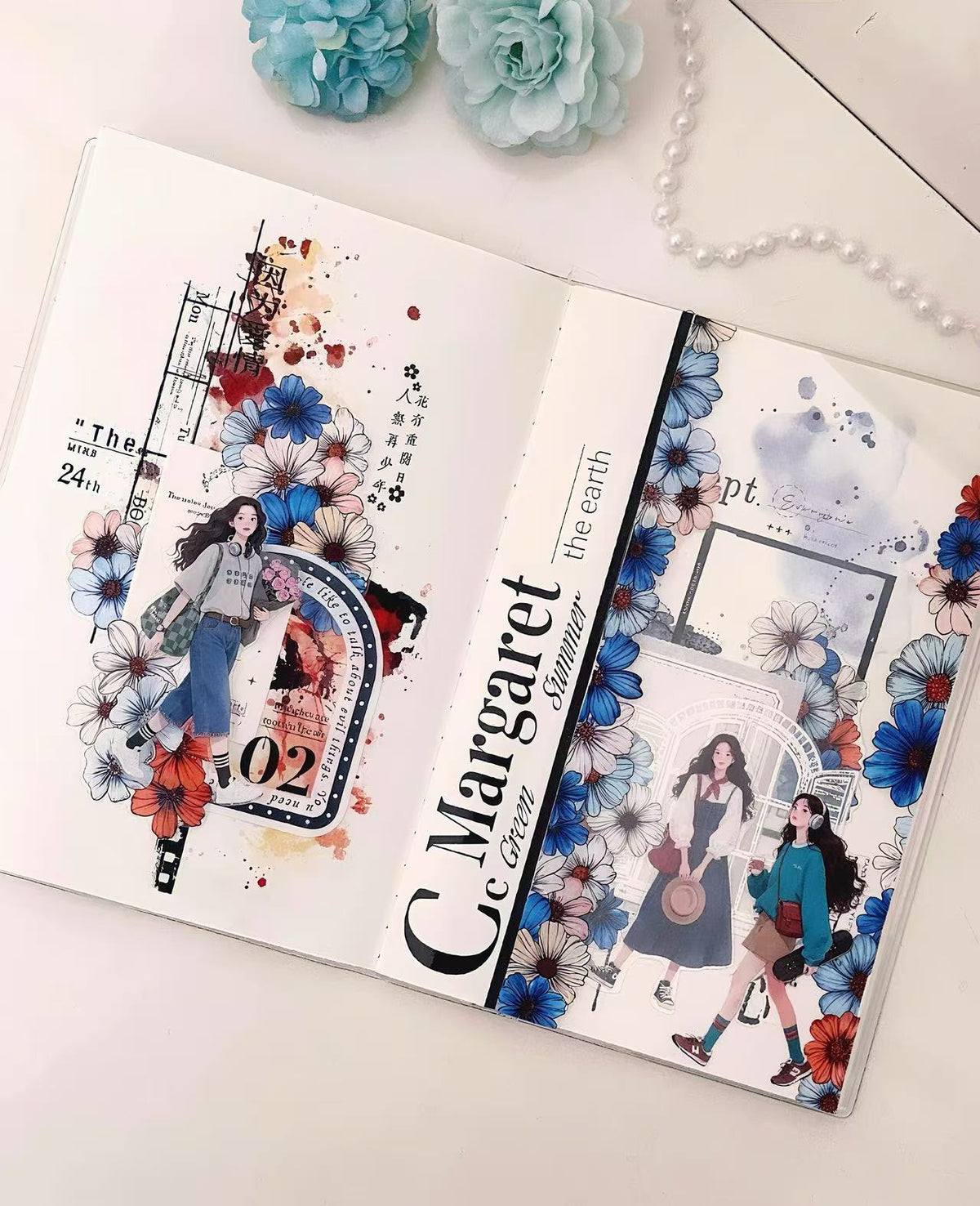 Trendy Casual Girls Character Die‑Cut PET Tape