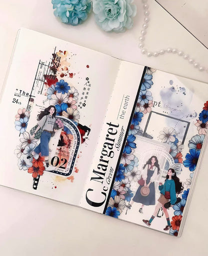 Trendy Casual Girls Character Die‑Cut PET Tape