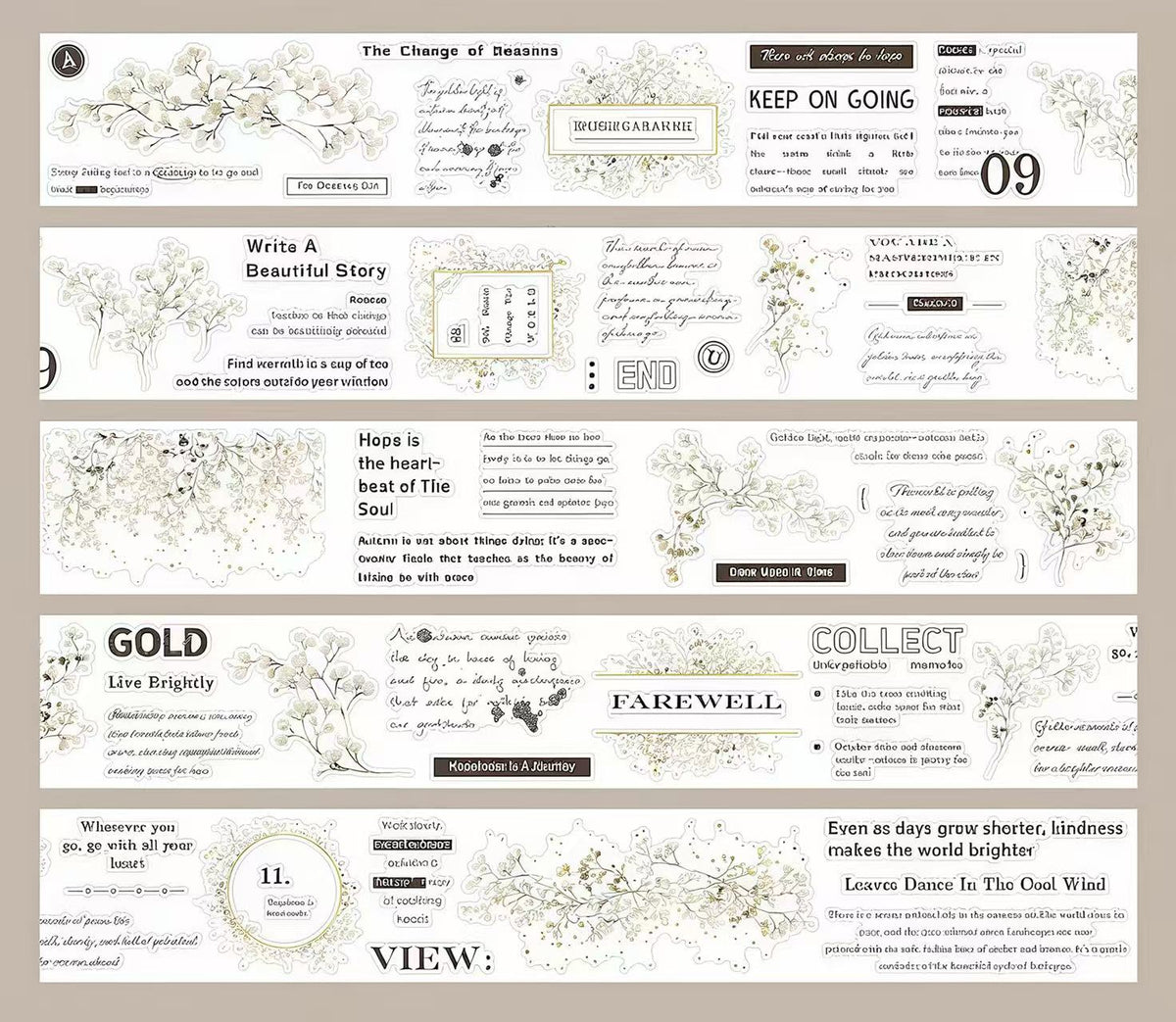Fall Branch Floral Die‑Cut PET Tape