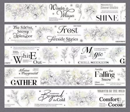 Frost Winter Flower Script Die‑Cut PET Tape