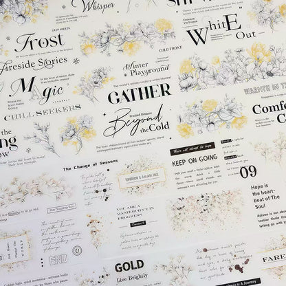 Frost Winter Flower Script Die‑Cut PET Tape
