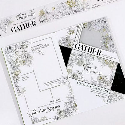 Frost Winter Flower Script Die‑Cut PET Tape