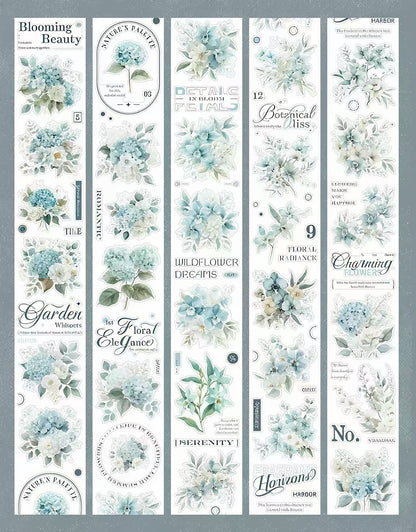 Light Blue Hydrangea Floral Washi Tape