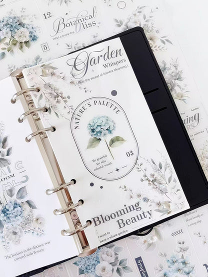 Light Blue Hydrangea Floral Washi Tape