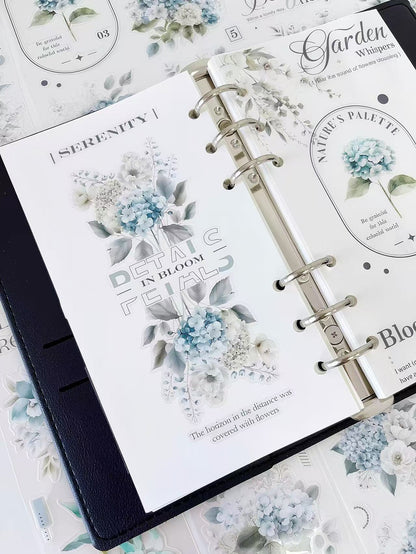Light Blue Hydrangea Floral Washi Tape