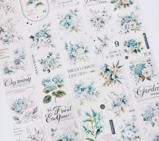 Light Blue Hydrangea Floral Washi Tape