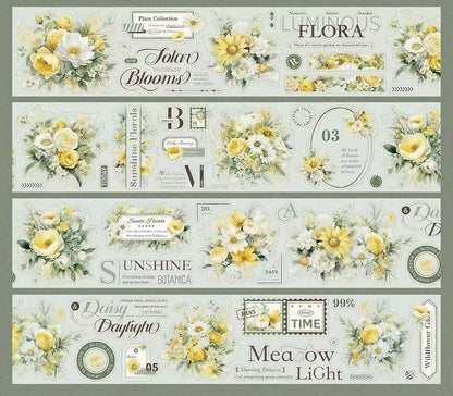 Yellow White Daisy Rose Die‑Cut PET Tape