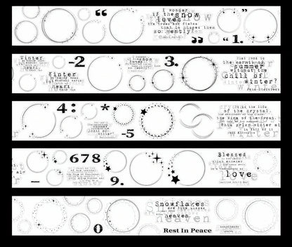 Outline Circle Number Text Die‑Cut PET Tape