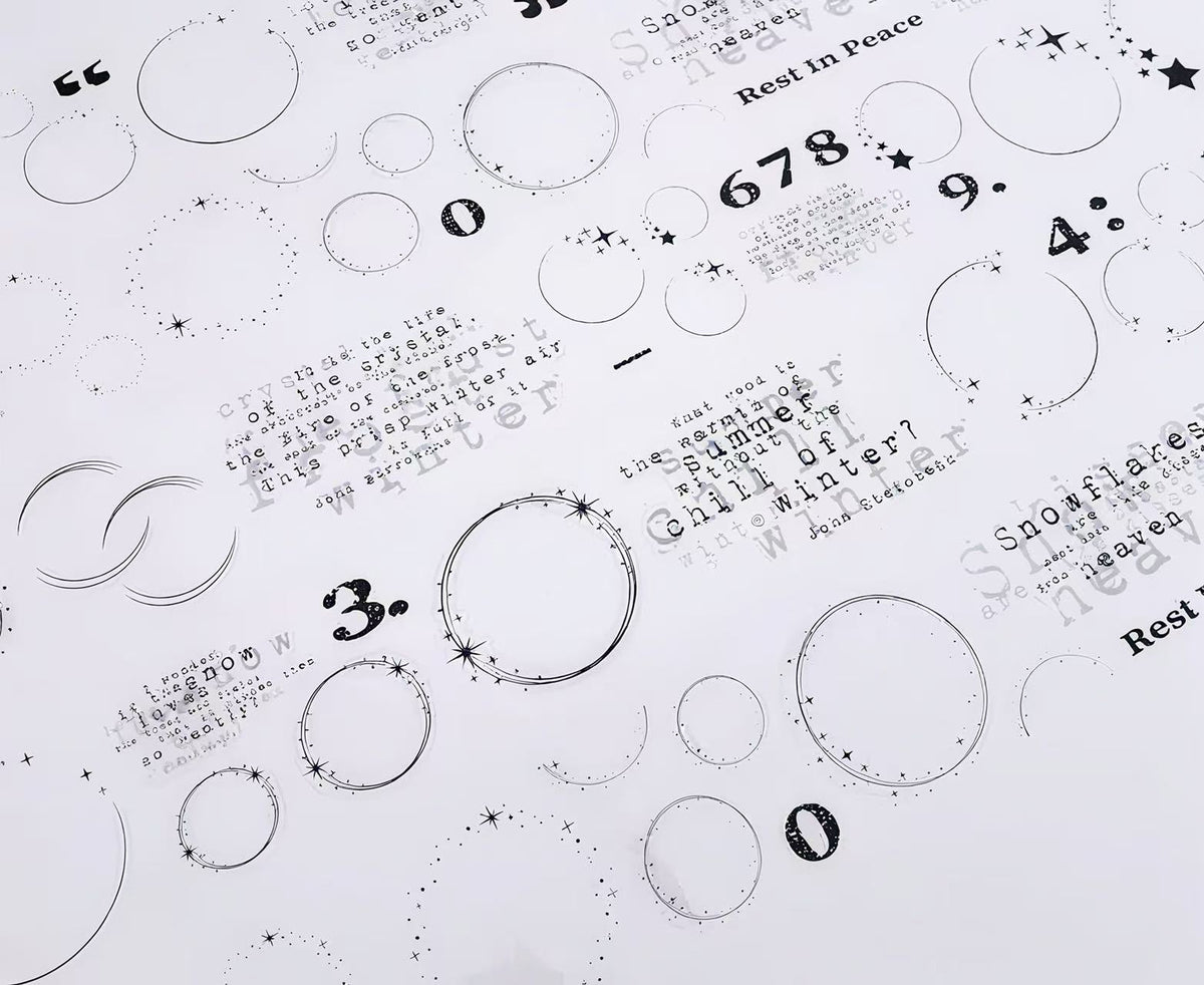 Outline Circle Number Text Die‑Cut PET Tape