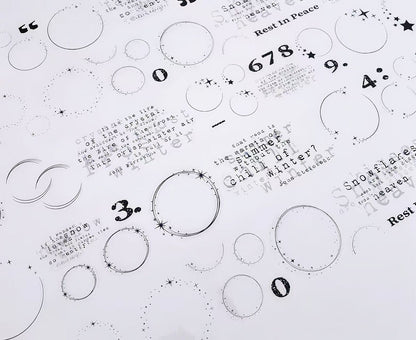 Outline Circle Number Text Die‑Cut PET Tape