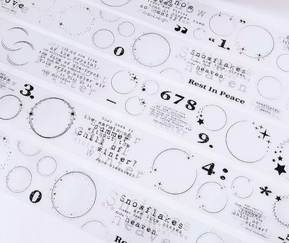 Outline Circle Number Text Die‑Cut PET Tape