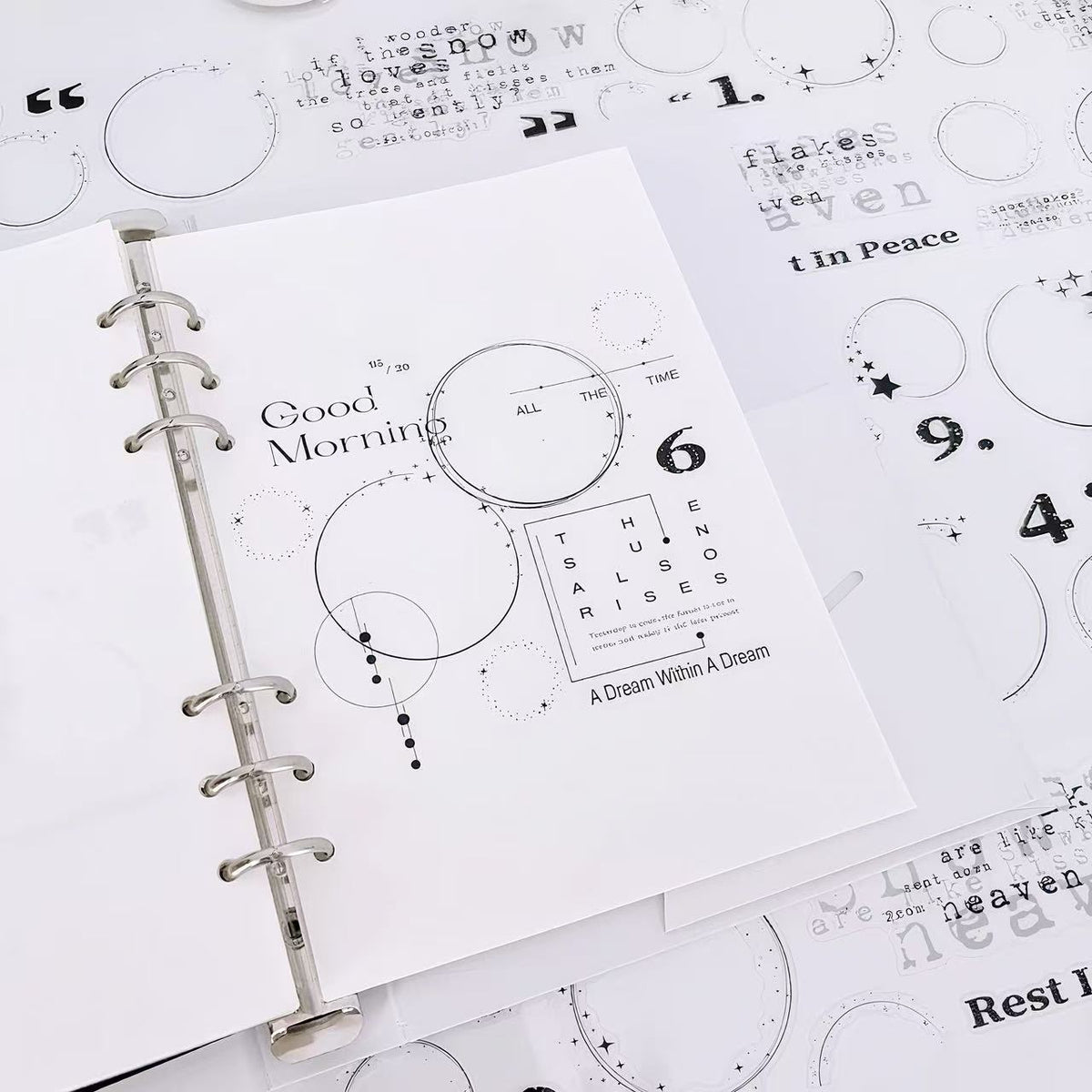 Outline Circle Number Text Die‑Cut PET Tape