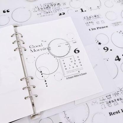 Outline Circle Number Text Die‑Cut PET Tape