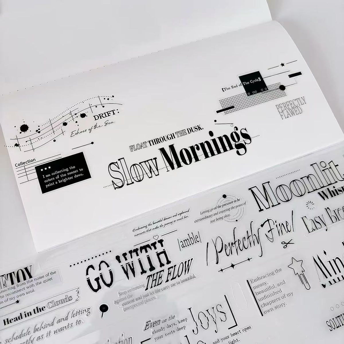 Aesthetic Journal Slogan Die‑Cut PET Tape