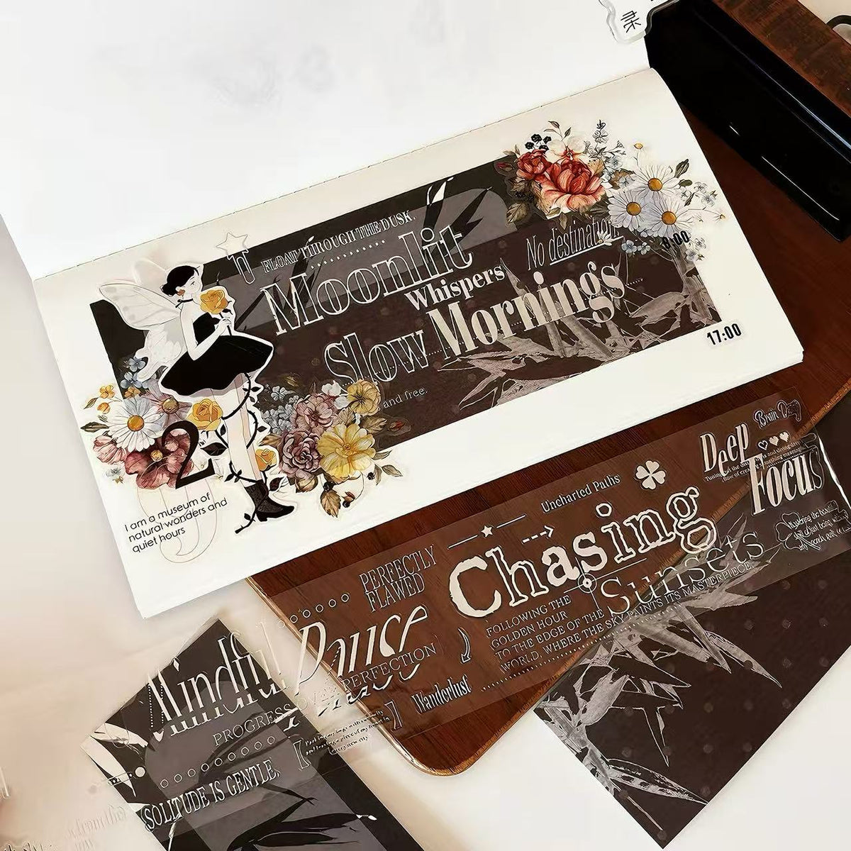 Aesthetic Journal Slogan Die‑Cut PET Tape
