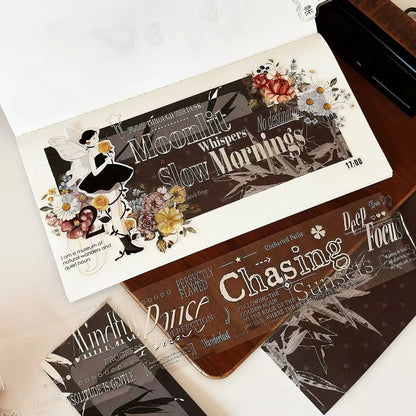 Aesthetic Journal Slogan Die‑Cut PET Tape