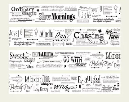 Aesthetic Journal Slogan Die‑Cut PET Tape