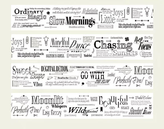 Aesthetic Journal Slogan Die‑Cut PET Tape