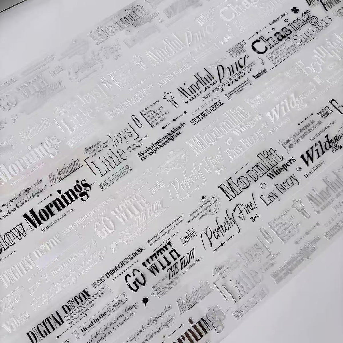 Aesthetic Journal Slogan Die‑Cut PET Tape