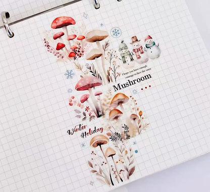 Winter Snowman Mushroom Die‑Cut PET Tape