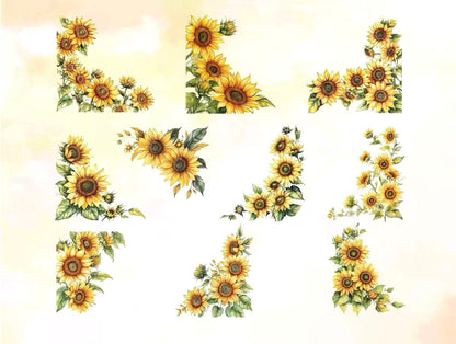 Multicolor Botanical Flower Die‑Cut PET Sticker