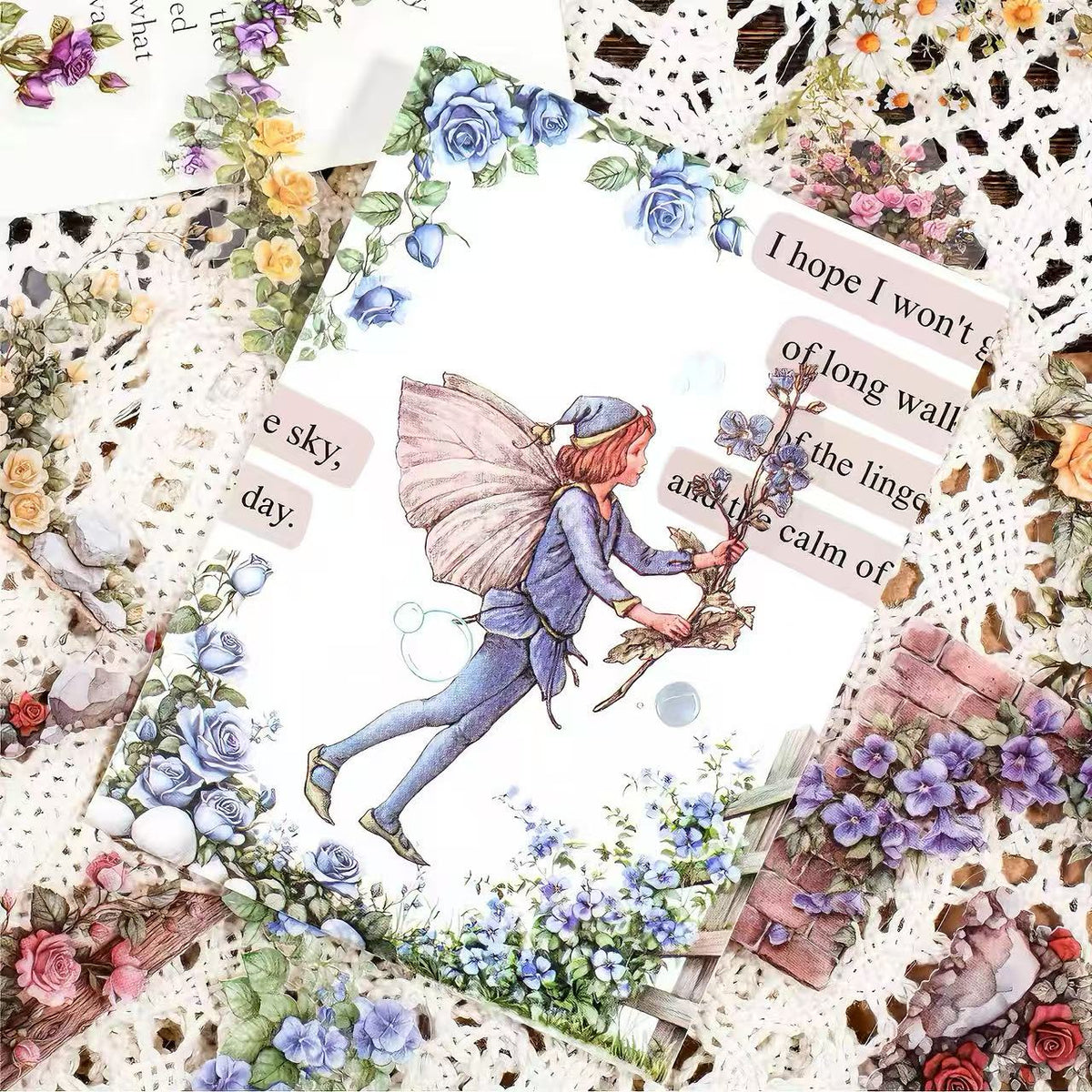 Fairy Tale Floral Border Die‑Cut PET Sticker