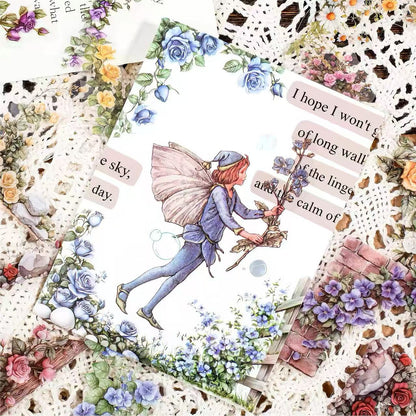 Fairy Tale Floral Border Die‑Cut PET Sticker